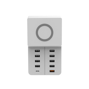 Estación de Carga Inalámbrica 65W USB Multi Puerto PD QC Carga Rápida para Apple iPad Estándar Americano Gris Plateado - Product Image 3
