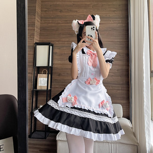 Cat Doll Maid Outfit Black Polyester Women Cosplay Costume Anime Role Play Summer 2022 - Product Image 1