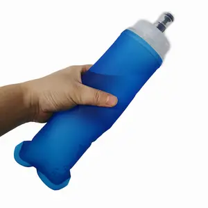 Bouteilles d'eau pliantes souples en TPU de 500ml avec logo personnalisé, flacon pliable sans BPA pour sac d'hydratation, course à pied, randonnée, cyclisme, escalade