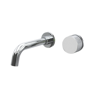 Robinet de lavabo encastré mural en laiton chromé à 2 trous, mitigeur monocommande eau chaude et froide
