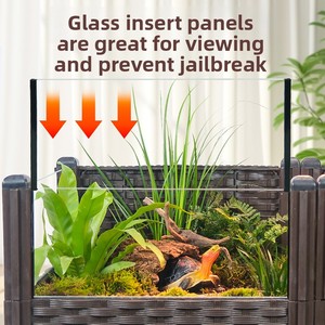 Tanque Ecológico para Tortugas - Gran Estanque Paisajístico para Tortugas - Caja de Cría de Vidrio para Ambientes Acuáticos y Terrestres - Product Image 4