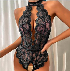 Lencería Teddy de Moda, Body de Encaje Sexy Transparente para Mujer, Transpirable, 100% Poliéster, Estilo Erótico - Product Image 3