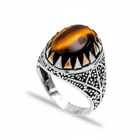 Oeil de chat pierres précieuses authentique hommes bague turque en gros à la main 925 bijoux en argent Sterling pour hommes