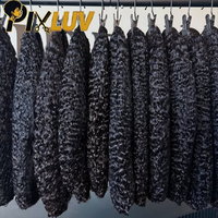 Wig Rambut Keriting Burma Setengah Kepala, Wig Rambut Manusia Keriting Afro, Wig Setengah Kepala Ramah Pemula, Wig Tanpa Lem dengan Tali Serut dan Klip Tanpa Jahitan