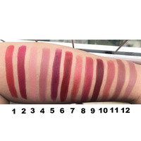 DNM 12 Warna Lipstik Matte Tahan Air Dua Sisi Anti Lengket di Gelas Melembapkan 2 in 1 Lipstik Pensil Lip Liner Kosmetik Make up
