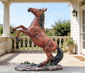 Statue de cheval en résine, figurine de <span class=keywords><strong>Mustang</strong></span> pour la décoration de jardin - Product Image 2