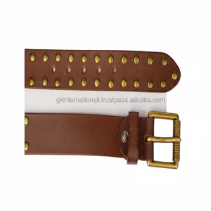 Cinturón de cuero de Color marrón para hombre, cinturón informal de cuero con hebilla de pin duradera de alta calidad, todos los tamaños disponibles a precio barato, pedido a granel - Product Image 1