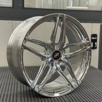 Jantes forgées sur mesure, finition argent poli, à rayons multiples, concaves profondes, 5x112 pour BMW Série 3, Mercedes Classe C, Audi A5, 19, 20, 21 pouces