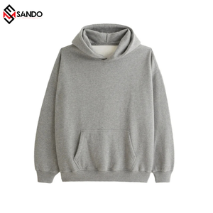 Wholesale 100% Cotton <b>Fleece</b> Men's <b>Hoodie</b> Custom Logo Boxy Fit Pullover 3D Embroidered Pattern Double Layer 500 GSM Sweatshirt - Product Image 3