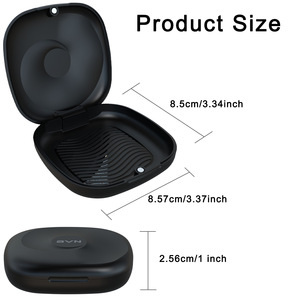 Caja portátil para guardar dentaduras postizas para dientes de leche, adecuada para que las personas mayores la guarden en casa. Estuche magnético negro para dentaduras postizas. - Product Image 3