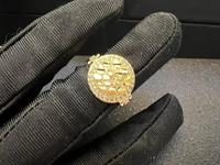 Dropshipping - Bijoux personnalisés - Mode Hip Hop - Bague ronde en or plaqué 18 carats pour homme/femme