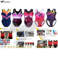 Justaucorps de danse à manches longues pour filles, jupe de gymnastique, couleur vive, collants de ballet, tenue d'entraînement pour la scène, ensemble de performance pour les jeunes