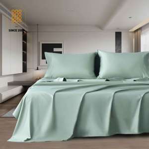 Nhà Máy Dệt Sang Trọng 400 Chủ Đề Đếm 100% Bông Khăn Trải Giường Phong Cách Hiện Đại 4-Mảnh Vua Kích Thước Giường Đặt Màu Sắc Rắn Chất Lượng Khách Sạn - Product Image 1