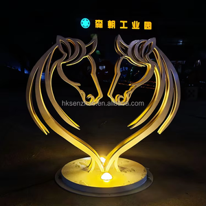 Lampe LED décorative extérieure Senzhao étanche IP65, motif cheval double, pour jardin et aménagement paysager - Product Image 2