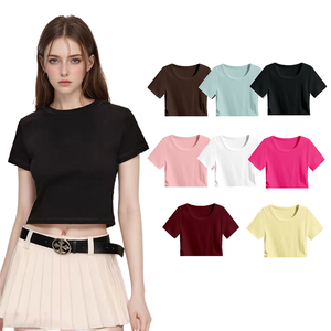 Camiseta Corta de Alta Calidad Ecológica 100% Algodón con Cuello Redondo para Mujer, Talla Grande, Secado Rápido, Verano, Logotipo Personalizado - Product Image 1