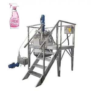 Liquid soap mixer homogenizer mixer cosmetic emulsifying tank hydraulic lift vacuum emulsifying machine