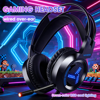Casque de jeu filaire circum-auriculaire avec haut-parleur dynamique, réduction active du bruit, design exclusif, amplification des basses, contrôle tactile, lumineux, AAC