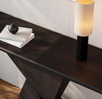 Console d'entrée moderne en bois massif avec miroir pour salon, villa, écologique, montage facile, haut de gamme, multifonctionnelle