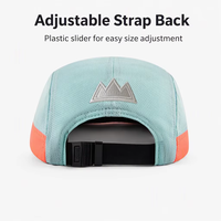 Casquette de camping légère et respirante en nylon souple à 5 panneaux avec maille noire, chapeau léger de course sur sentier à visière bec de canard
