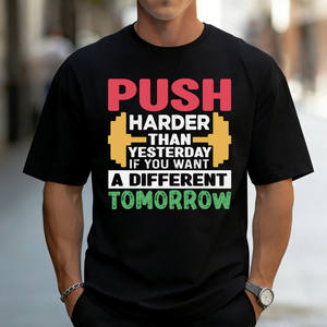 Camiseta de algodón estampada vintage de manga corta para hombre, precio mayorista de EE. UU. - Product Image 1