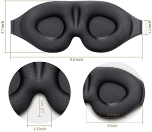 Máscara para dormir 3D Deep Eye Socket ajustable suave memoria algodón 3D Eye Sleep Mask con caja <span class=keywords><strong>de</strong></span> embalaje - Product Image 5