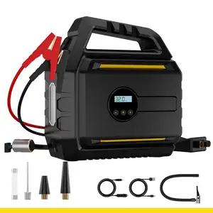 5501 4 In 1 Jump Starter With Car Inflator Power Bank Battery Booster Mini 8000 MaH New Arrival With Emergency Alarming