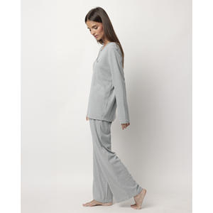 Admas ชุดนอนแขนโอเวอร์ไซส์สำหรับผู้หญิง XS, ชุดนอนผ้าสแปนเด็กซ์เอวยางยืดมีเชือกรูดแบบนุ่มพิเศษระบายอากาศได้สำหรับใส่อยู่บ้าน - Product Image 5