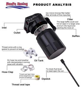 Haofa Auto-olieafscheider - Hoogwaardige aluminium olieafscheider met filter - Product Image 6