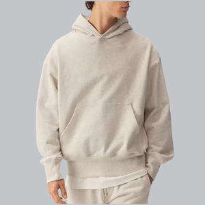 All'ingrosso felpe <span class=keywords><strong>Oversize</strong></span> in cotone pesante Unisex personalizzate <span class=keywords><strong>Beige</strong></span> a tracolla semplici felpe bianche da uomo in pile <span class=keywords><strong>Oversize</strong></span> - Product Image 1