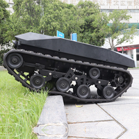 Tins-13 Châssis de robot à chenilles en caoutchouc pour engins de construction autonomes, suspension indépendante, véhicule amphibie à propulsion hybride