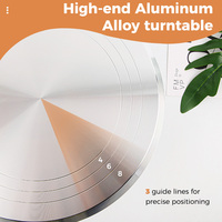 Alas Putar Kue 10-Inci dari Paduan Aluminium Tugas Berat, Rotasi 360° Halus, Permukaan Anti Lengket, Alas Berbobot Anti Selip, Alat Senyap