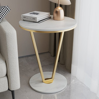 Table d'appoint créative pour petit appartement, style minimaliste de luxe léger, table basse ronde en ardoise pour salon d'angle