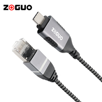 Kabel USB C ke Ethernet Terhubung Langsung Jaringan LAN Gigabit Tipe C ke Kabel RJ45 untuk Monitor dan Pemutar DVD Perangkat USB C