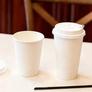 Gobelets en papier jetables sur mesure, simple ou double paroi, texture ondulée, qualité alimentaire, pour boissons chaudes, café et autres. - Product Image 1
