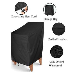 Funda Protectora Negra para Muebles de Jardín, para Sillas de Barbacoa, Hecha de Tela Oxford, para Uso en Sofás - Product Image 4