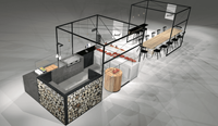 Meuble de présentation commercial moderne personnalisé, kiosque, unité de présentation alimentaire, stand pop, comptoir avec éclairage LED pour la présentation de la viande dans les centres commerciaux