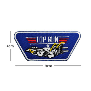 Parches Bordados con Lentejuelas de Alta Calidad, Resistentes a la Decoloración, con Gancho y Bucle, de Tela Ecológica de Lona y Resina, con Diseño de Avión de Combate Top Gun - Product Image 2