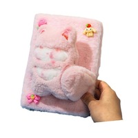 Carnet de notes en peluche renard de dessin animé mignon, agenda A5 doux et moelleux, papeterie scolaire pour étudiants, écriture manuscrite, A5 Kawaii en peluche moelleuse