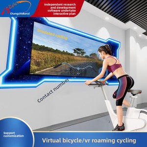 <span class=keywords><strong>Simulador</strong></span> de conducción de <span class=keywords><strong>bicicleta</strong></span> de acero de cabina de simulación VR de ciclismo holográfico realista - Product Image 6