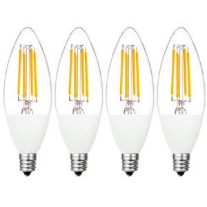 Para UL 500 LM 4W (equivalente a 40W) Dusk Dawn Photocell Sensor LED Bombillas 2700K E12 Edison Filamento Candelabro para iluminación de porche - Product Image 1