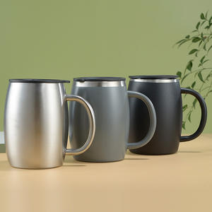 Gobelet isotherme en acier inoxydable Spot Goods 16 oz à double paroi pour voyage, café, bière, gris, argent, noir - Product Image 1