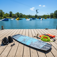 Tali Ski Air Fiberglass 75ft untuk Wakeboard, Dapat Disesuaikan, Warna Putih dengan Sirip, untuk Penggunaan di Danau dan Sungai, Unisex