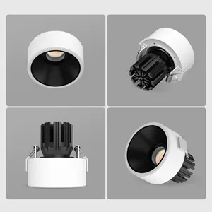 XRZLux High Lumen CRI97 COB LED Recessed Ceiling Light Downlight 15W Spotlight Round Anti-glare ETL LED Down Light AC100V-120V