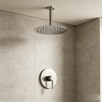 Nouvelle conception moderne : Ensemble de robinetterie de douche chromé 8 pouces, multifonctionnel, durable, thermostatique, en laiton, à poignée unique pour salle de bain