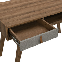 Table d'ordinateur en MDF avec effet tissu et surface en bois, avec autocollant imitation grain de bois