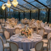 Tente de réception de luxe transparente pour mariage, structure en aluminium, toit en verre PVC transparent, grandes tentes d'événements extérieurs pour mariage
