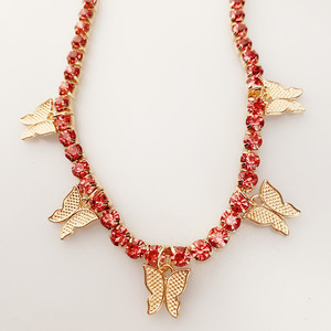 Collar con Colgante Geométrico de Mariposa, Aleación de Zinc, Engaste de Canal, Joyería de Fiesta para Mujer - Product Image 3