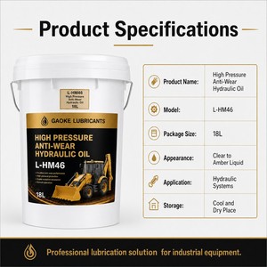 Huile hydraulique anti-usure en gros <span class=keywords><strong>L</strong></span> HM HV VG22 32 46 68 <span class=keywords><strong>HL</strong></span> 46 pour excavatrices, bulldozers, engins agricoles, construction et mines - Product Image 6