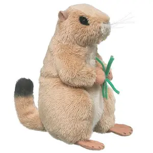 Ücretsiz örnek toptan fransız marmot yumuşak hayvan oyuncaklar dolması kahverengi marmot peluş oyuncaklar özel peluş marmot şapka ile fabrika satış