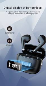 Đen Đúng Không Dây Earbuds Với Thông Minh LED Hiển Thị Sạc Trường Hợp Bt5.<span class=keywords><strong>4</strong></span> Trong Tai TWS Stereo Tai Nghe Không Tiếng Ồn Hủy Bỏ - Product Image 3